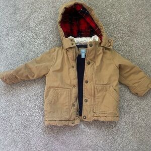 GAP Baby Kids Brown Hooded Puffer Jacket 18-24 month